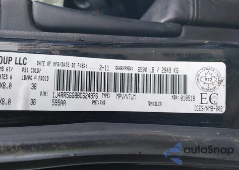 2011 Jeep Grand Cherokee Limited from USA, damaged, VIN 1J4RR5GG8BC624976